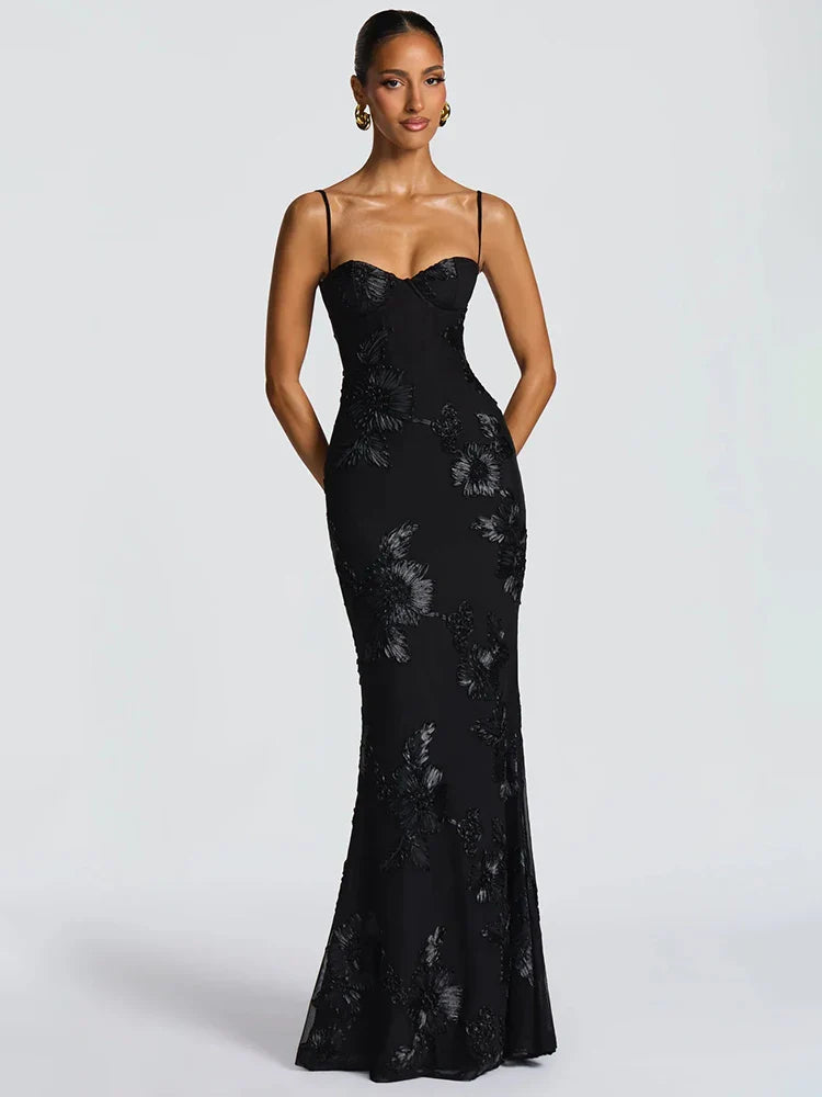 Sexy Backless Floral Maxi Dress