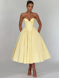 Off-Shoulder Bow Backless Midi Dress
